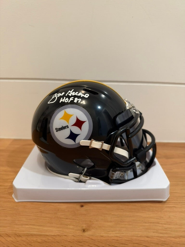 Joe Greene Signed Steelers Riddell Speed Mini Helmet HOF 87 Beckett BAS