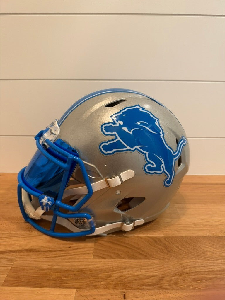 Jared Goff Signed Lions 2024 Speed Authentic Helmet Blue Visor Fanatics