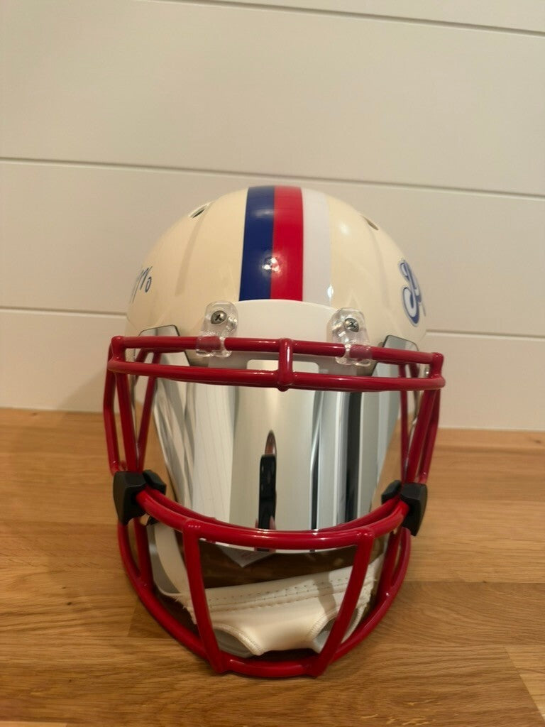 Christian Gonzalez Signed Patriots Retro Speed Authentic Helmet Beckett Visor
