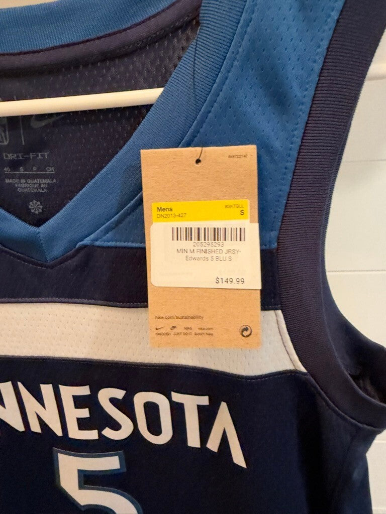 Anthony Edwards Timberwolves Nike Swingman Icon Jersey Men's Small 40 Navy NWT