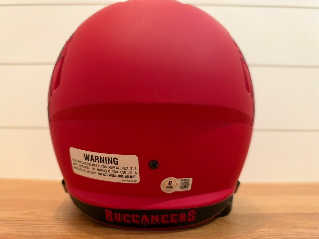Baker Mayfield Signed Buccaneers Full Size Replica Helmet Red Visor Beckett