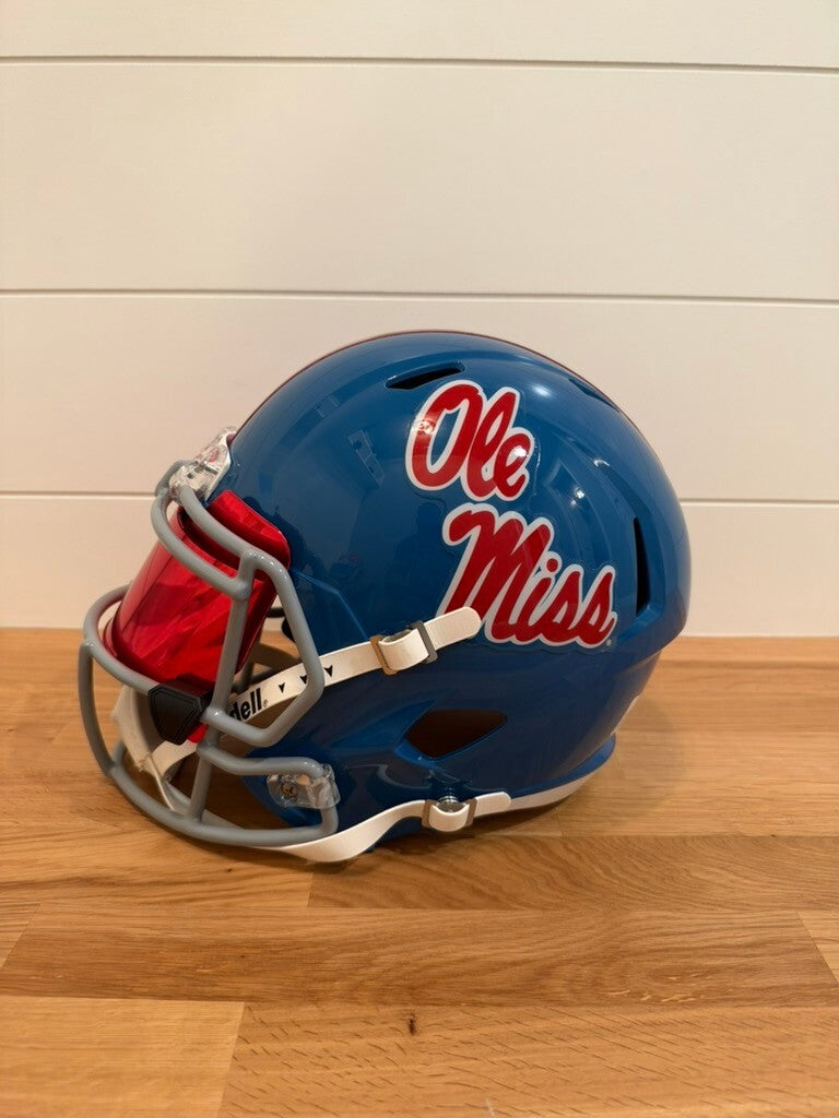 Jaxson Dart Signed Ole Miss Full Size Speed Replica Helmet Fanatics Red Visor