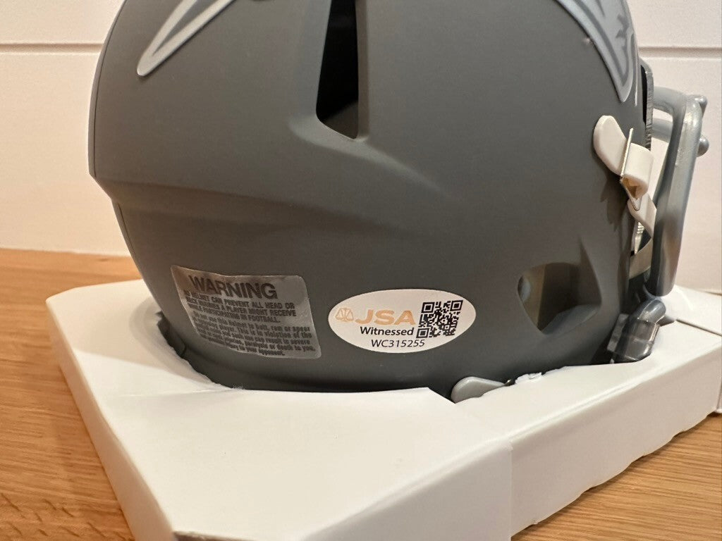 Danny Amendola Signed Patriots Slate Mini Helmet JSA Custom Silver Visor
