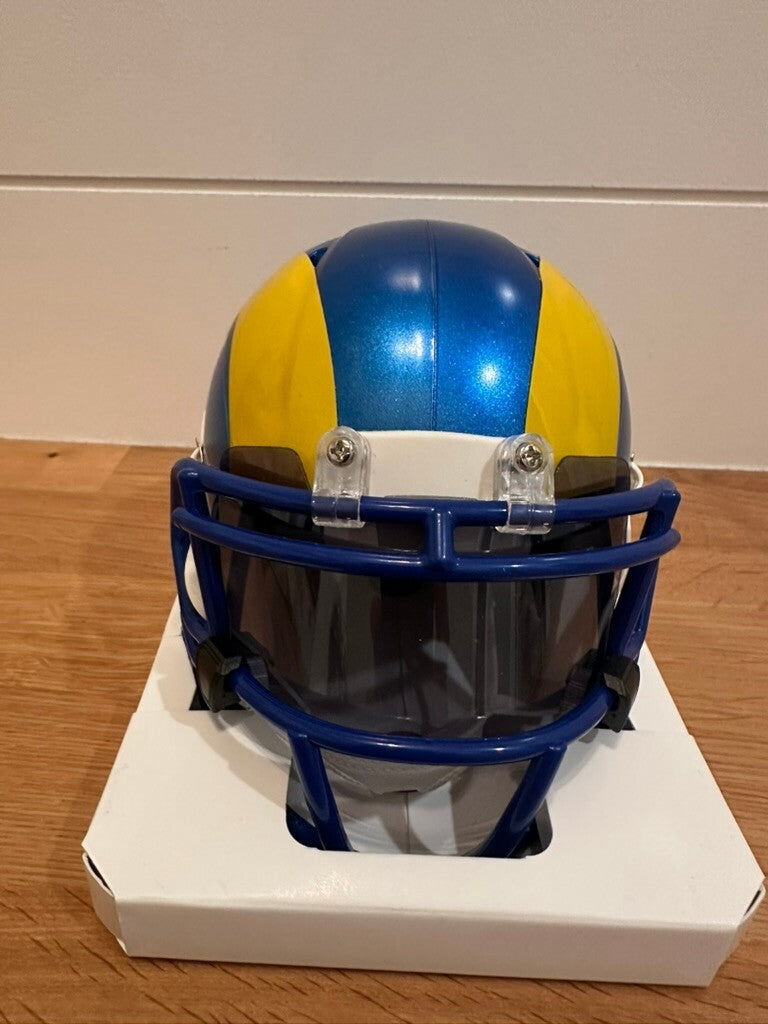 Kyren Williams Signed Rams Riddell Speed Mini Helmet #23 BAS Witnessed