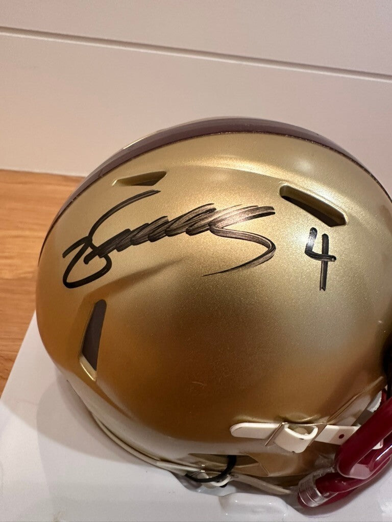 Zay Flowers Signed Boston College Speed Mini Helmet JSA Custom Visor