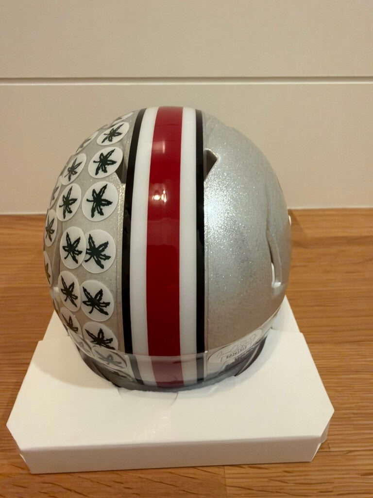 Arvell Reese Signed Ohio State Buckeyes Mini Helmet Black Visor JSA COA