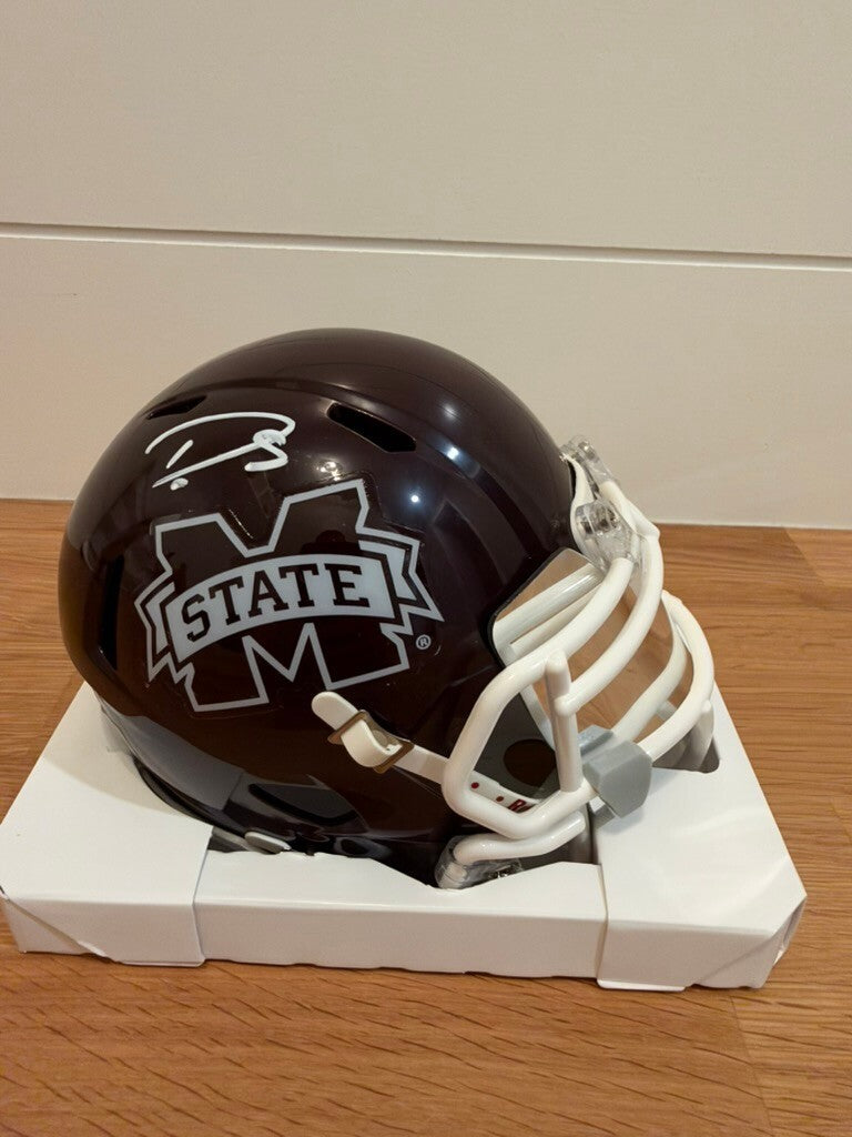 Darius Slay Signed Mississippi State Mini Helmet Beckett Custom Mirrored Visor