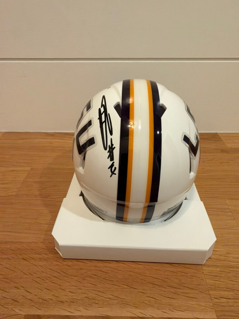 Trey'Dez Green Signed LSU Tigers White Riddell Speed Mini Helmet JSA