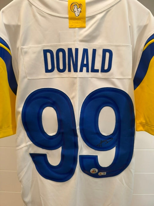 Aaron Donald Signed LA Rams #99 Nike Jersey White Large Beckett Witness