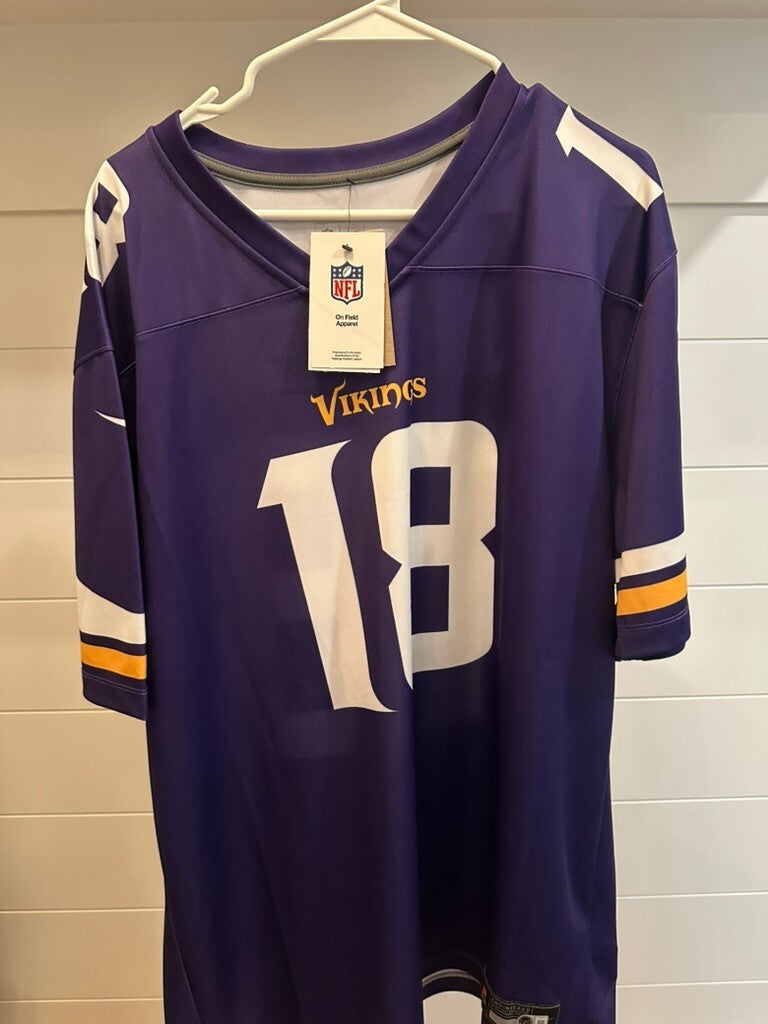 Justin Jefferson Signed Vikings Nike Legend Purple Jersey BAS Witnessed XXL