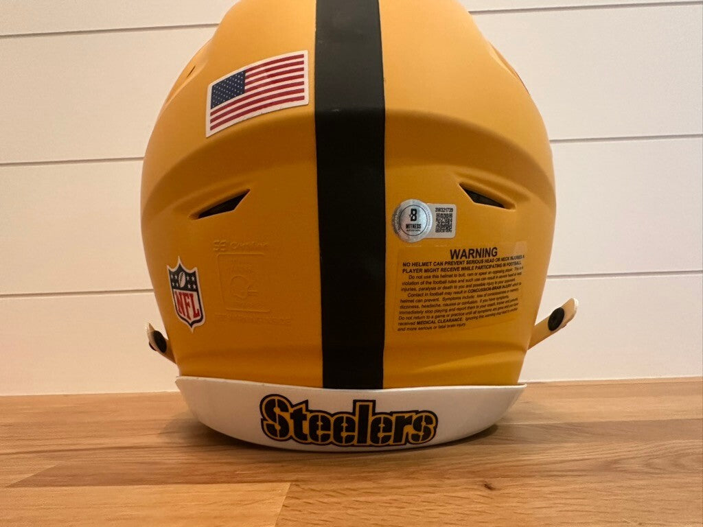 Jerome Bettis Signed Steelers Yellow Full Size SpeedFlex Helmet Beckett Visor