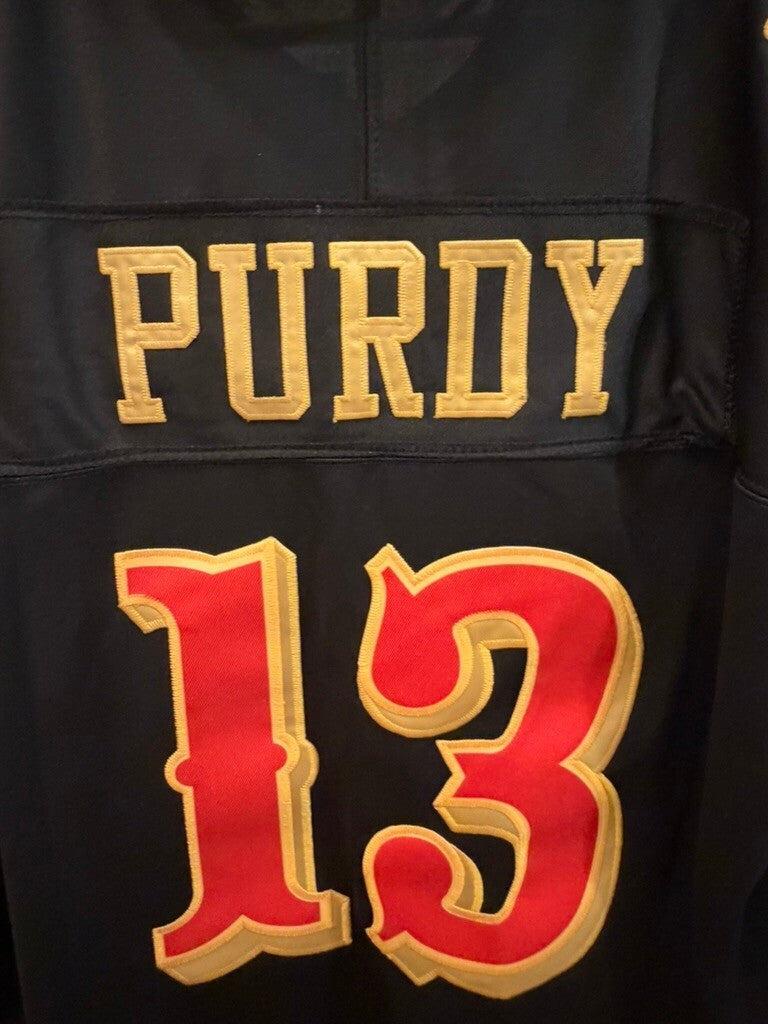 Brock Purdy 49ers #13 Black Faithful Stitched Jersey XL With Tags