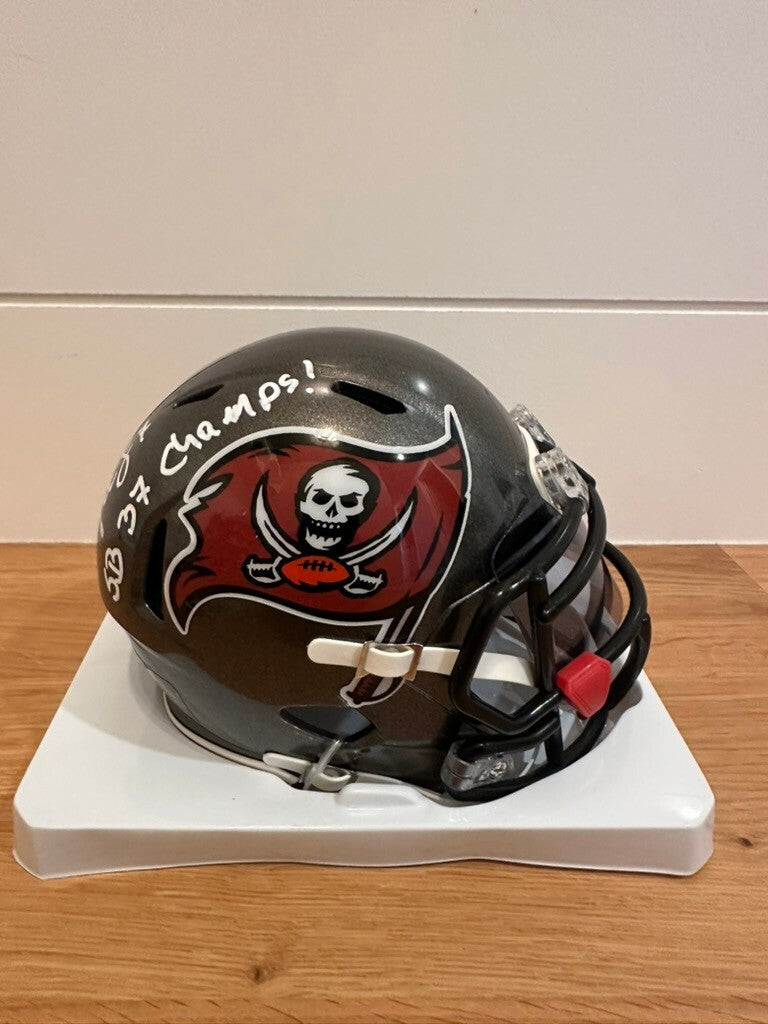Martin Gramatica Signed Buccaneers Mini Helmet SB 37 Champs JSA Custom Visor