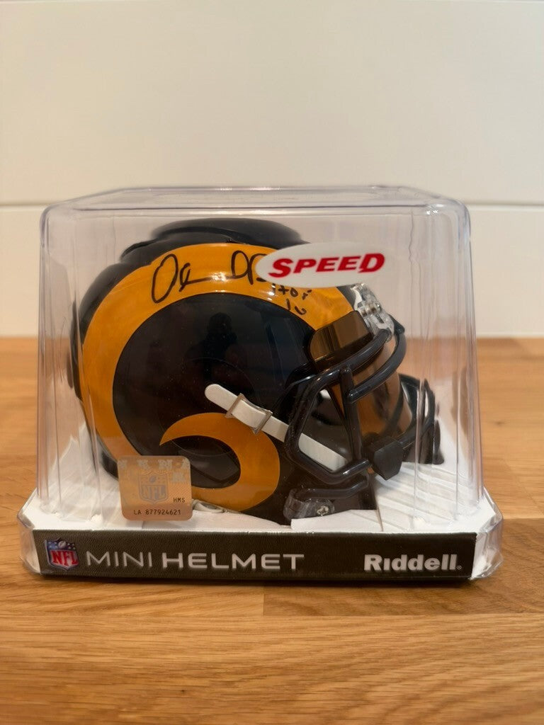 Orlando Pace Signed Rams Speed Mini Helmet HOF 16 TRISTAR COA Mirrored Visor