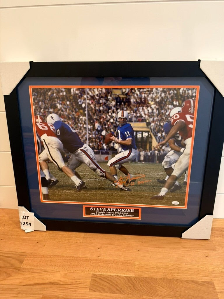 Steve Spurrier Signed Framed 16x20 Photo Florida Gators 66 Heisman JSA 27x23