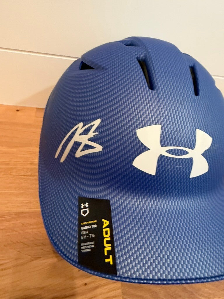 Dellin Betances Signed Under Armour Full Size Batting Helmet Leaf Witnessed