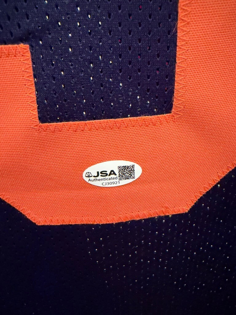 Mike Singletary Signed Chicago Bears #50 Navy Orange Custom Jersey JSA