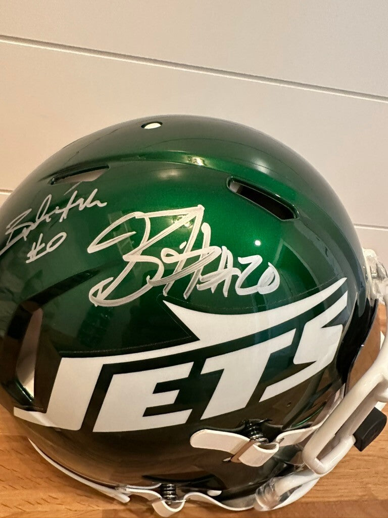 Breece Hall Braelon Allen Signed Jets Full Size Speed Authentic Helmet Fanatics