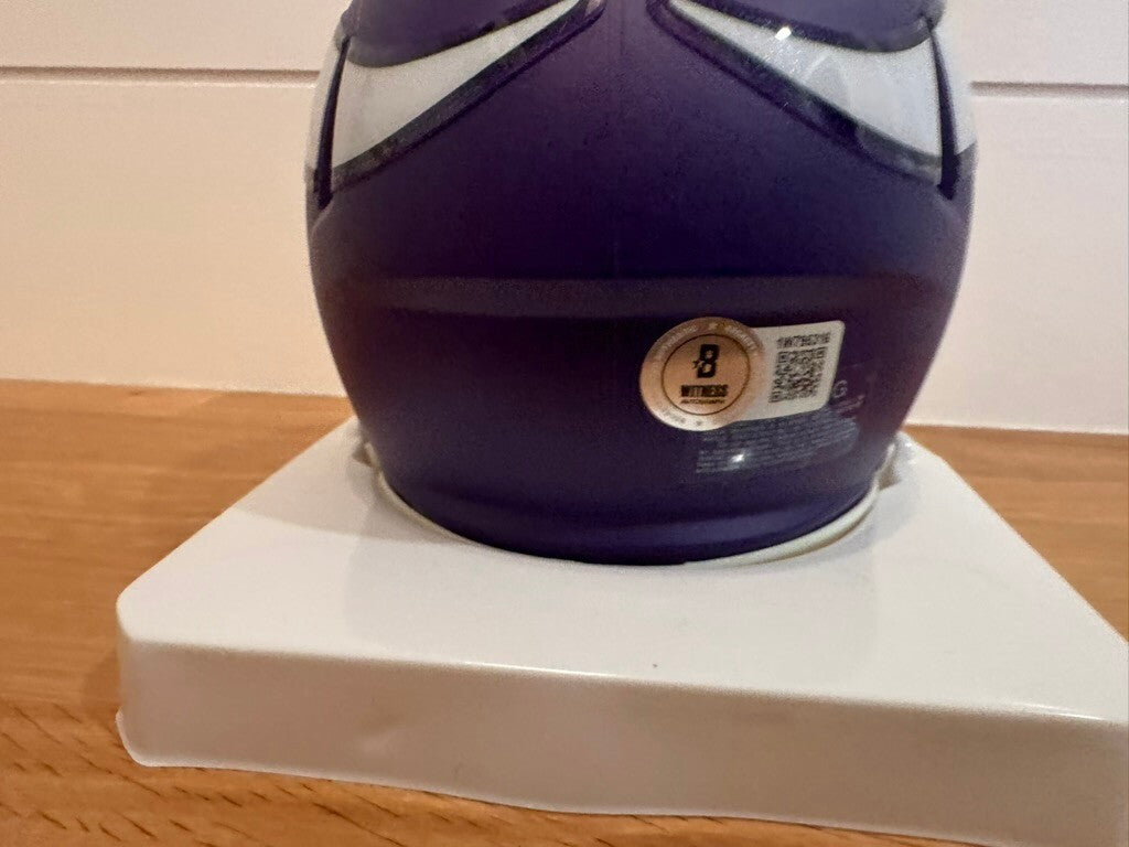 Aaron Jones Signed Vikings Riddell Speed Mini Helmet BAS Witnessed