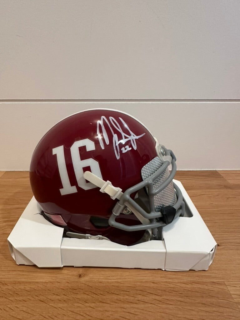 Mark Ingram Signed Alabama Schutt Mini Helmet Beckett Custom Visor