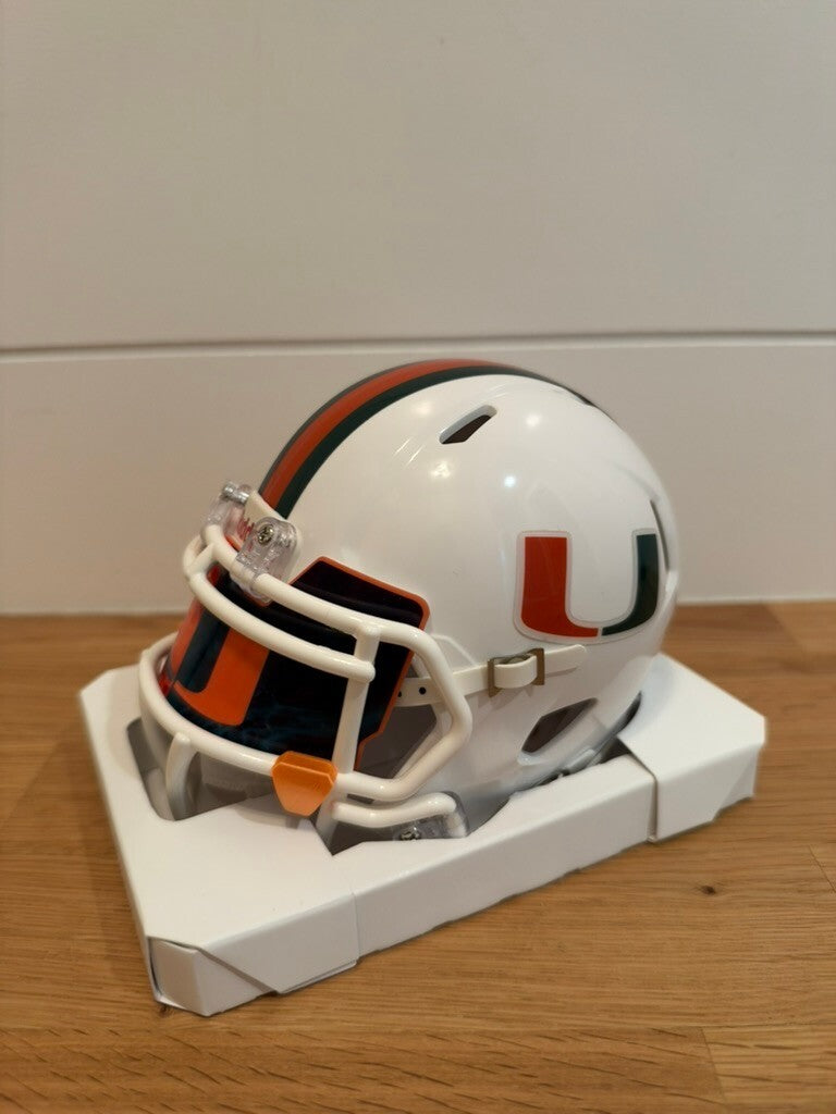 Clinton Portis Signed Miami Hurricanes Speed Mini Helmet Beckett Custom Visor