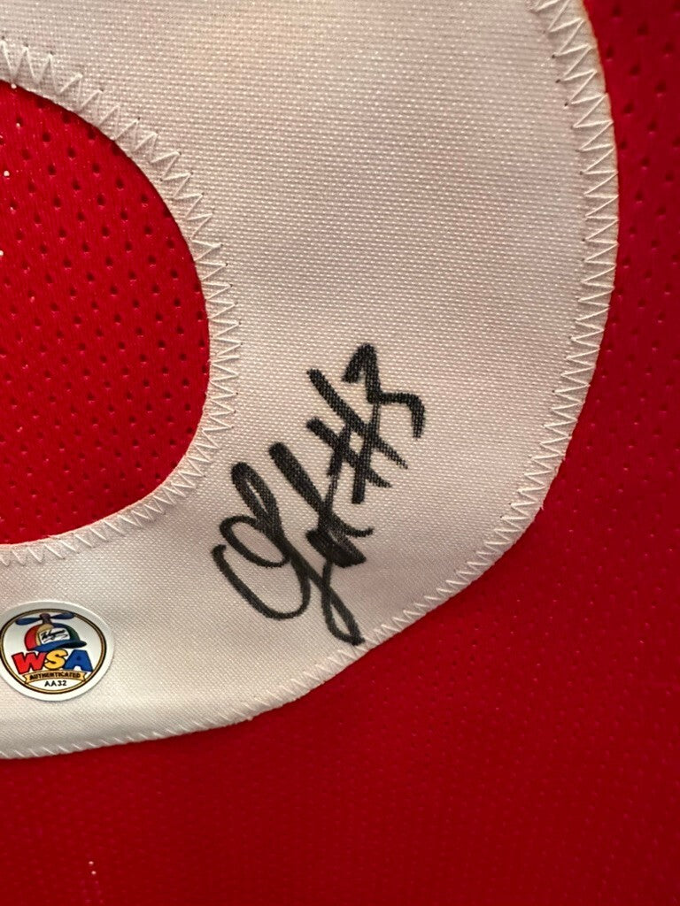 Olakunle Fatukasi Signed Rutgers #3 Red Custom Jersey JSA Authenticated