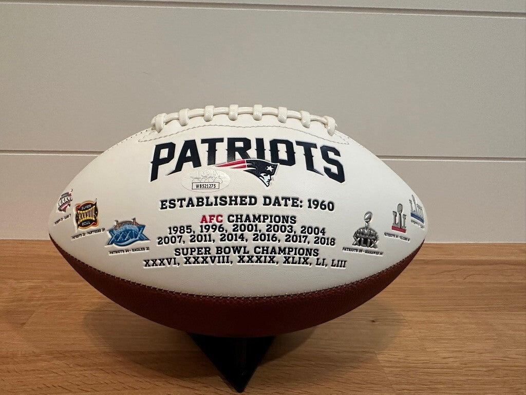 Chris Hogan Signed Patriots Logo Football 2X SB Champ JSA Witnessed COA