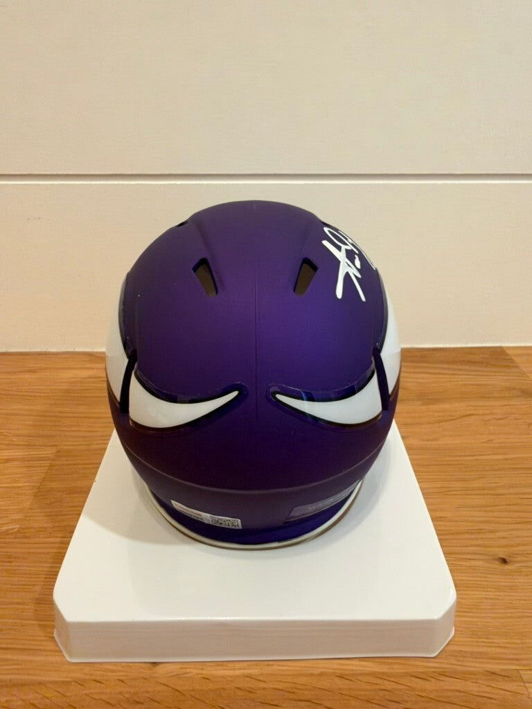 Aaron Jones Signed Minnesota Vikings Speed Mini Helmet TRISTAR COA Purple Visor