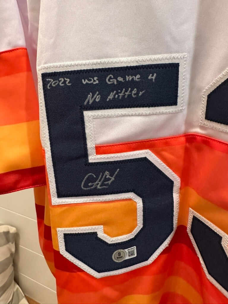 Cristian Javier Signed Houston Astros 2022 World Series No-Hitter Jersey –