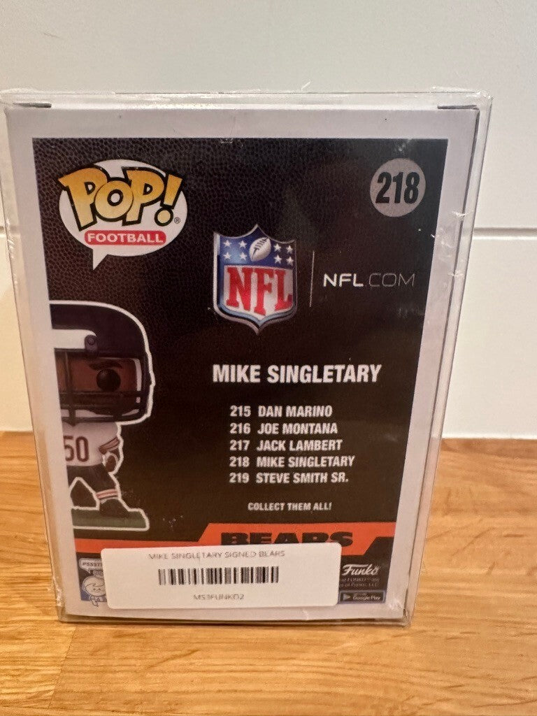 Mike Singletary Signed Funko Pop #218 Chicago Bears HOF 98 Beckett
