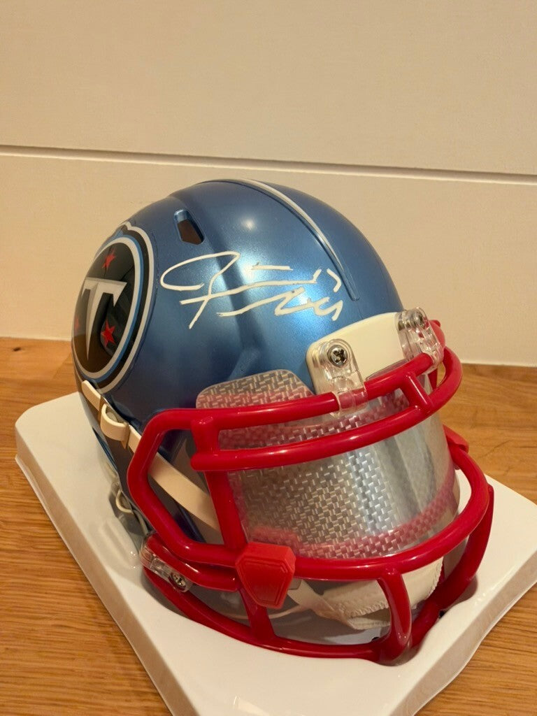 Ryan Tannehill Signed Titans Flash Speed Mini Helmet Beckett COA Custom Visor