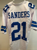 Deion Sanders Signed Dallas Cowboys Custom Jersey XL White Beckett Witness