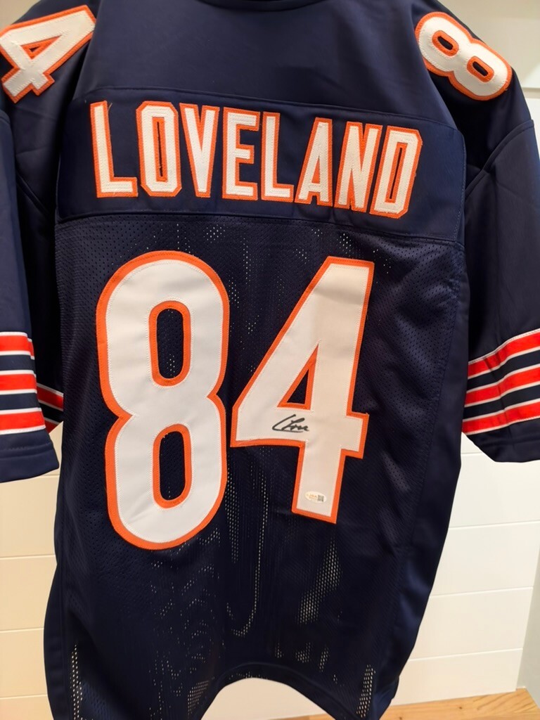 Colston Loveland Signed Chicago Bears #84 Navy Custom Jersey JSA Witnessed