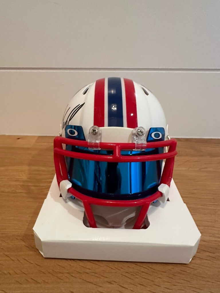 Tony Pollard Signed Houston Oilers Riddell Speed Mini Helmet BAS Beckett Visor