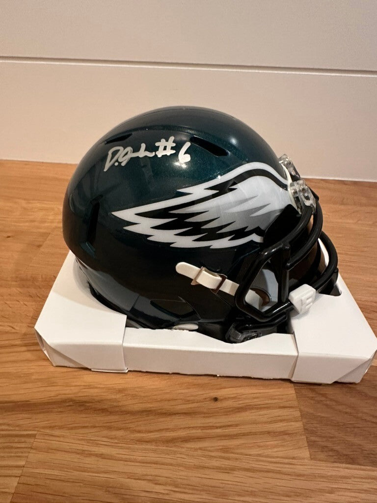 DeVonta Smith Signed Philadelphia Eagles Riddell Speed Mini Helmet Fanatics