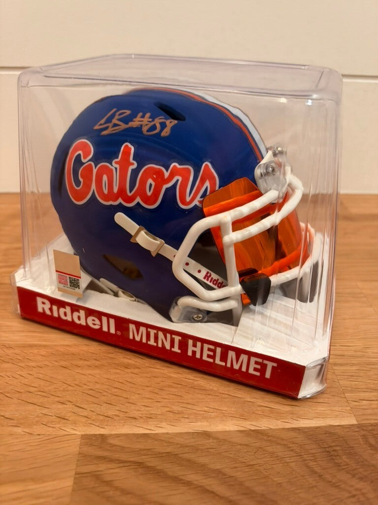 Caleb Banks Signed Florida Gators Blue Mini Helmet Orange Visor JSA COA