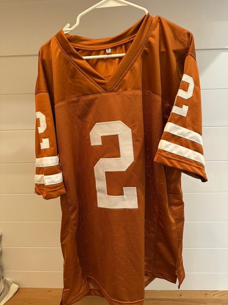 Eric Metcalf Signed Texas Longhorns Custom Jersey XL #2 JSA Inscribed