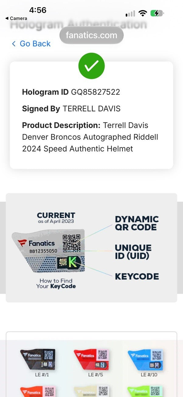 Terrell Davis Signed Denver Broncos Riddell Speed Authentic Helmet