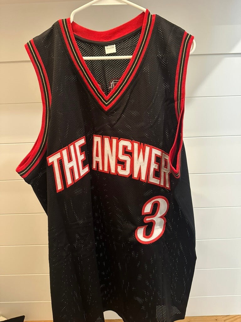 Allen Iverson Signed The Answer Black Custom Basketball Jersey #3 JSA COA