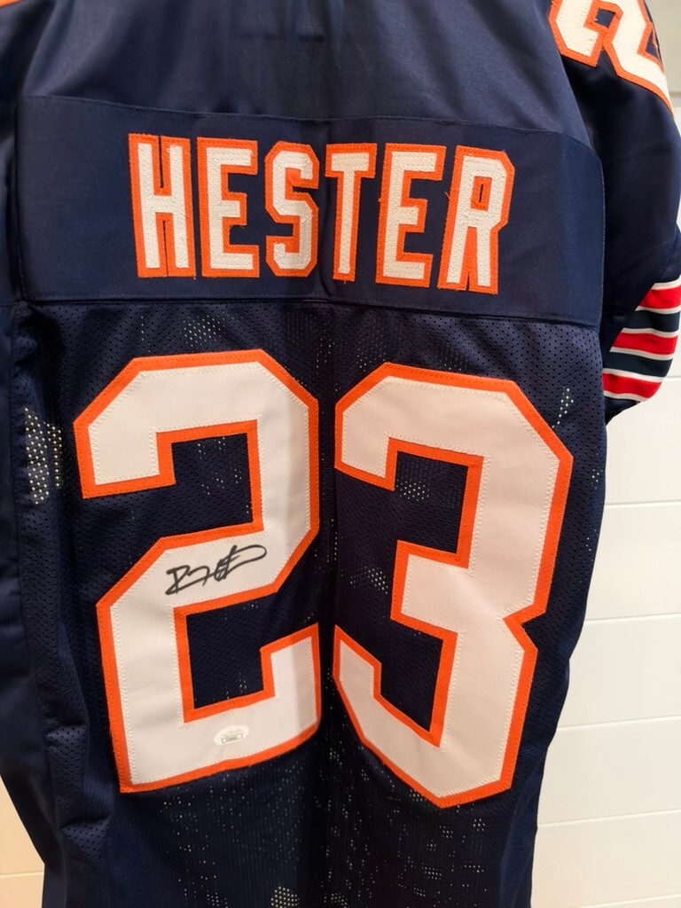 Devin Hester Signed Chicago Bears #23 Navy Custom Football Jersey JSA