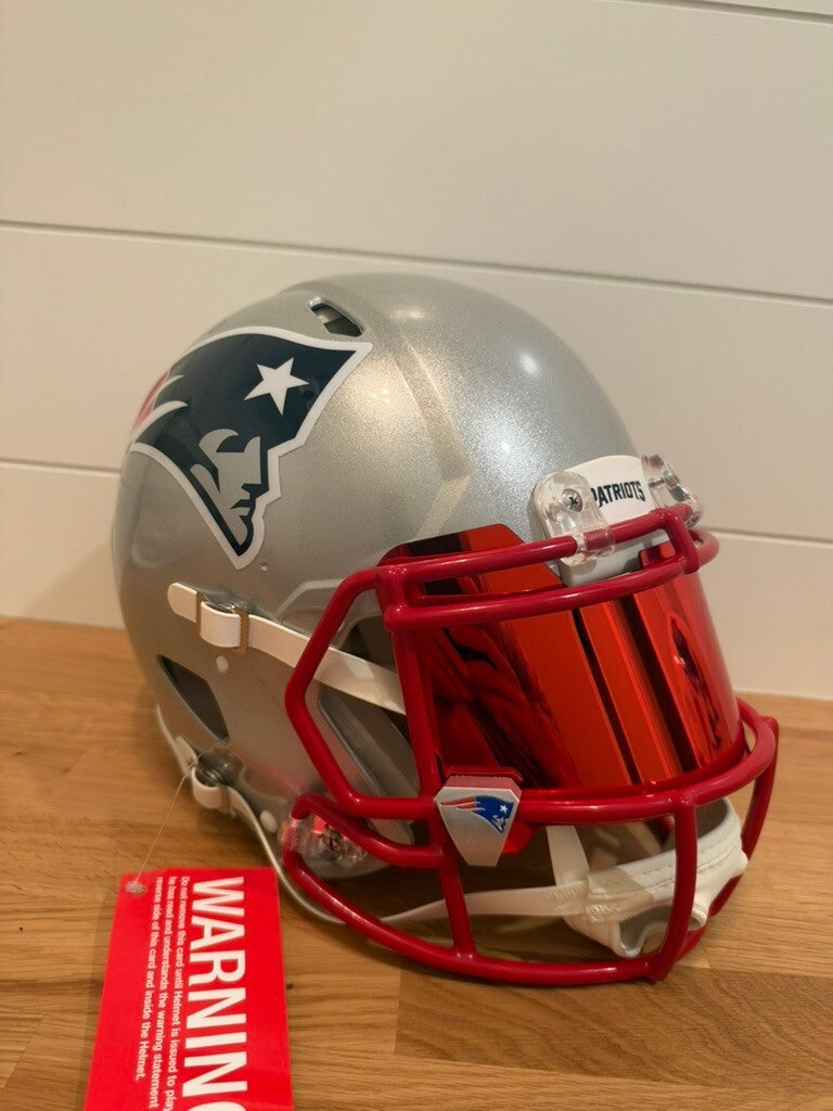Christian Gonzalez Signed Patriots Speed Authentic Helmet Beckett Red Visor