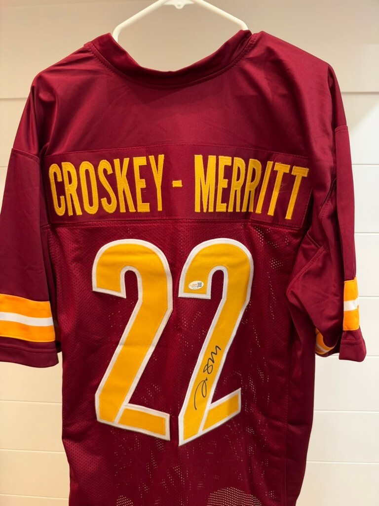 Jacory Croskey-Merritt Signed Washington Commanders #22 Custom Jersey JSA