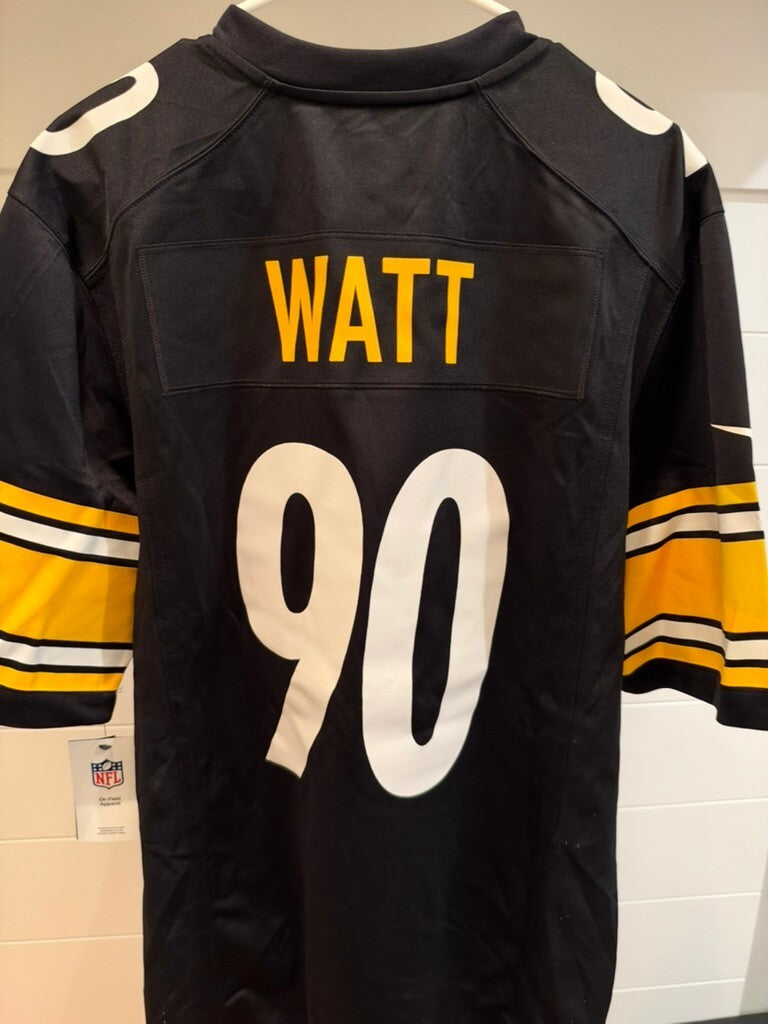 Nike T.J. Watt #90 Pittsburgh Steelers Black Game Jersey Men’s Medium NWT