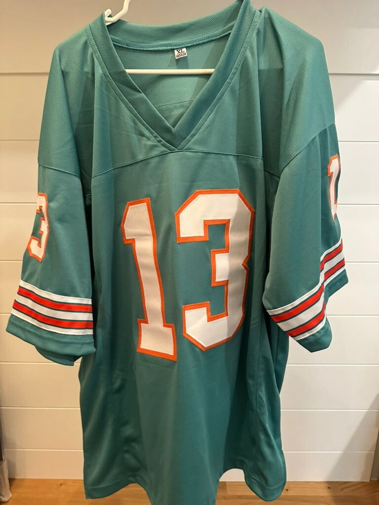 Dan Marino Signed Miami Dolphins #13 Teal Jersey Beckett BAS Witnessed