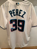Eury Perez Signed Miami Marlins Nike Replica Jersey White Large Fanatics MLB