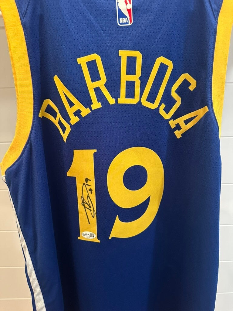 Leandro Barbosa Signed Warriors Nike Swingman Jersey #19 Large JSA