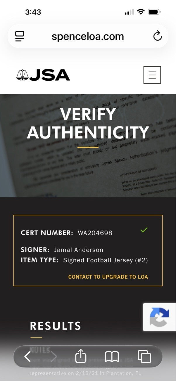 Jamal Anderson Signed Atlanta Falcons #32 Jersey – JSA Authenticated