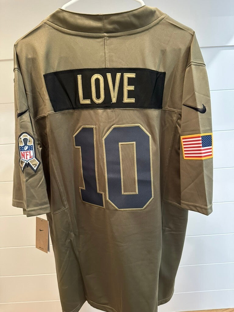 STS NFL Green Bay Packers #10 Love Olive Green Football Jersey