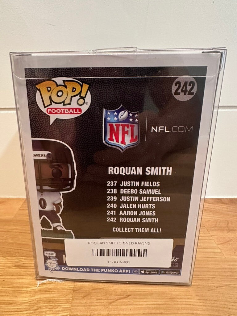 Roquan Smith Signed Funko Pop #242 Baltimore Ravens Beckett Witnessed