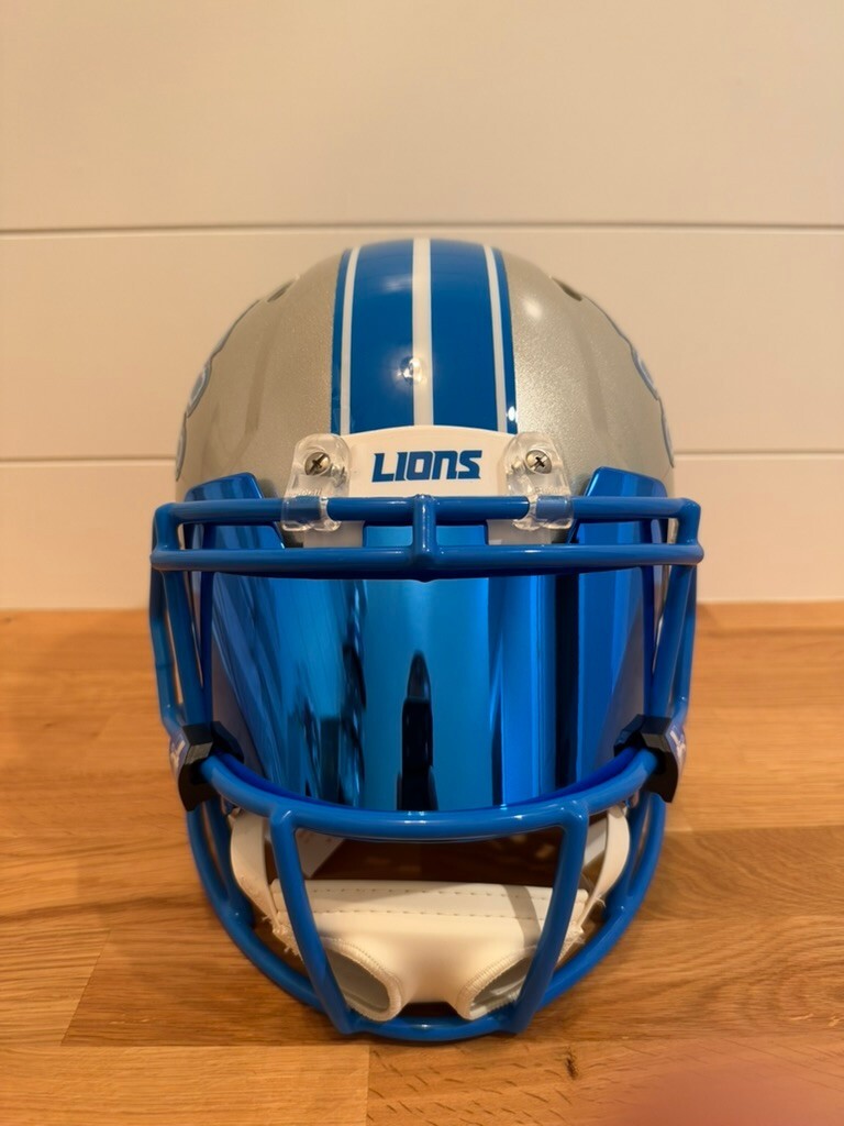 Jared Goff Signed Lions 2024 Speed Authentic Helmet Blue Visor Fanatics
